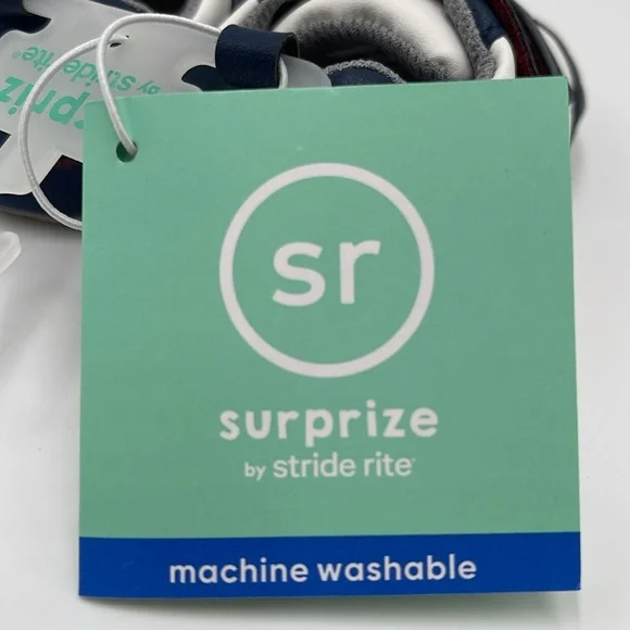 NWT Surprize by Stride Rite Infant Baby Boys Sneakers - Size 6-12M - White/Blue - Picture 8 of 11